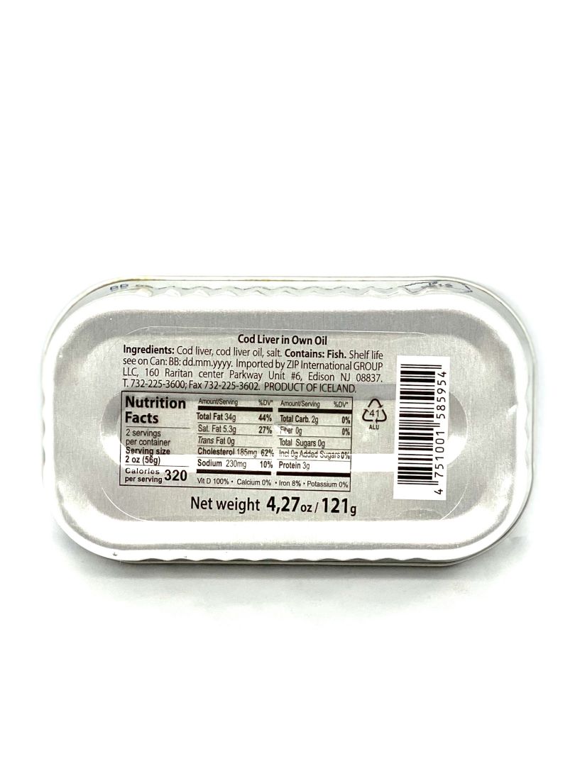 Canned food Canned Fish Codliver COD LIVER IN OWN OIL 121g